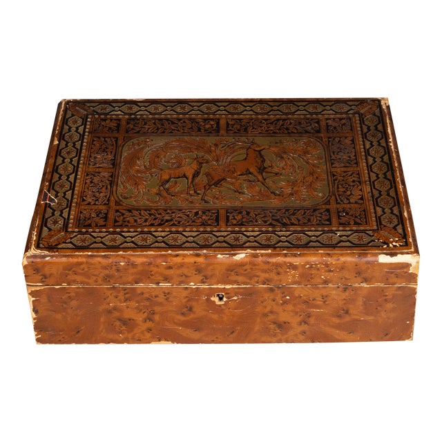 19th C. Embossed and Gilded Lap Desk For Sale