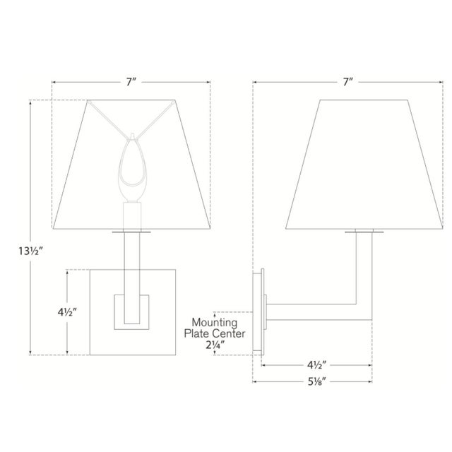 Architectural Wall Sconce in Hand-Rubbed Antique Brass with Square Linen Shade Designer: Studio VC Finish: Hand-Rubbed...