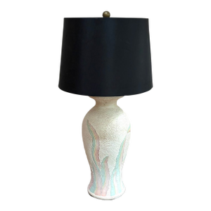 80s Postmodern Pastel Stucco Leaf Table Lamp