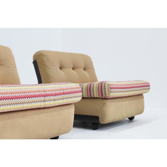 Cream Vintage Amanta Lounge Chairs by Mario Bellini for C&B Italia, 1960s, Set of 2 For Sale - Image 8 of 12