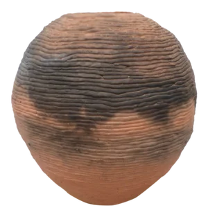 Modern Terracotta Ribbed Vase