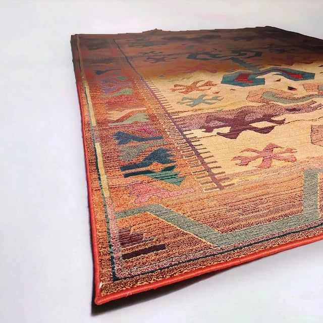 Vintage Handwoven Wool Rug with Geometric Patterns For Sale - Image 9 of 11