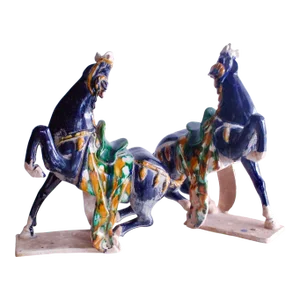 Large Terracotta Horses - A Pair