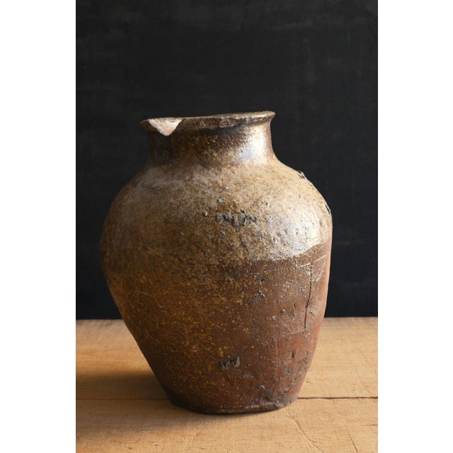 Japanese Antique Pottery Jar 15th-16th Century/ Wabi-Sabi Jar/Tokoname Vase For Sale - Image 6 of 18