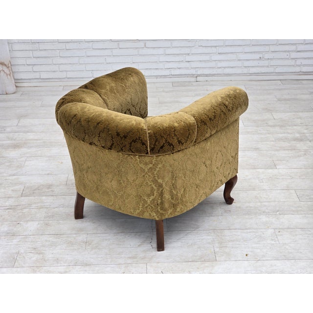 Danish Relax Chair in Velour and Beech, 1950s For Sale - Image 11 of 18