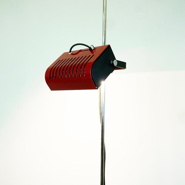 Vintage Italian Space Age Adjustable Spot Floor Lamp in Red, 1970s For Sale - Image 9 of 15