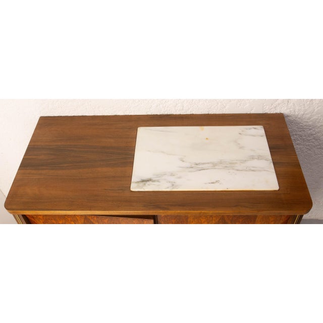 20th Mid-Century Bar Cocktail Cabinet in Walnut & Marble, France For Sale - Image 13 of 18