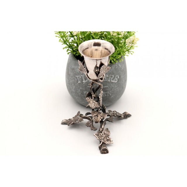 Silver Toothpick Holder with Chalice, in Good conditions.