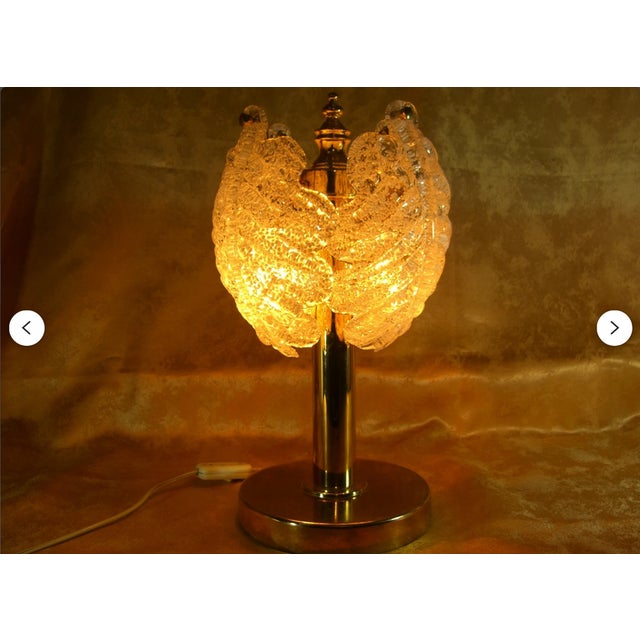 Vintage Murano Crystal and Brass Table Lamp, 1960s For Sale - Image 6 of 11