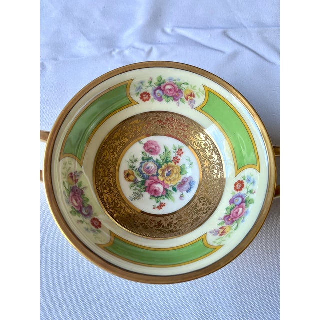 Antique Tressemanes & Vogt Limoges "La Cloche" Cream Soup Bowls & Saucers - Set of 12 For Sale - Image 9 of 18