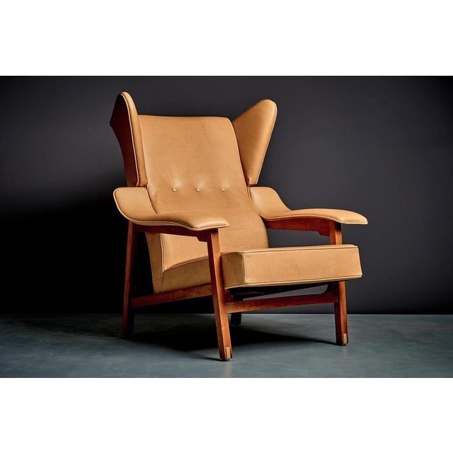 1950s Vintage Italian Lounge Chairs in Cognac Leather by Camo, 1950s, Set of 2 For Sale - Image 5 of 15