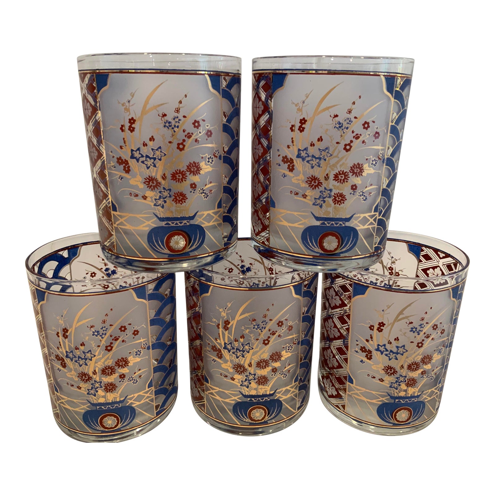 Culver Imari Double Old Fashion Glasses, a Set of 5 Chairish