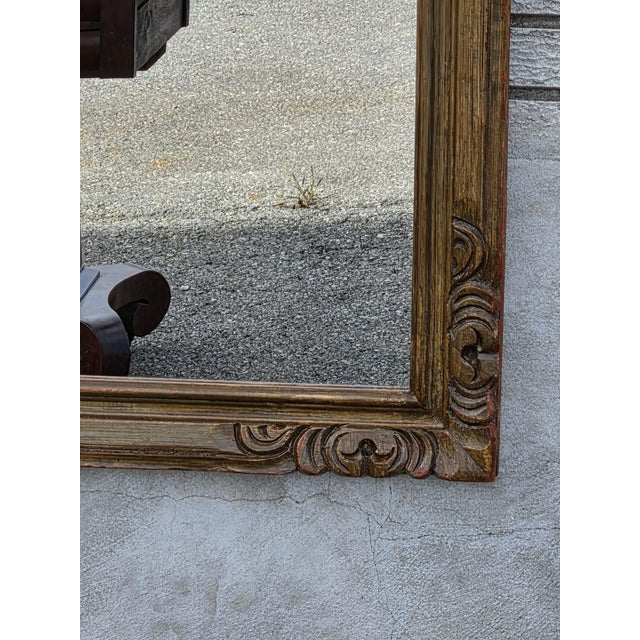 Bronze Mid Twenty Century Heavily Carved Wall Fireplace Mirror. For Sale - Image 8 of 10