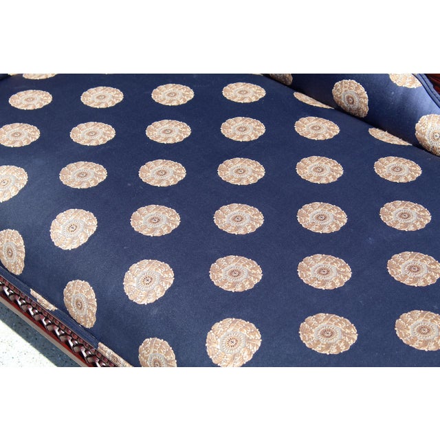 Vintage Swan Sofa Chaise Lounge With Hand-Carved Wood Frame For Sale - Image 18 of 18