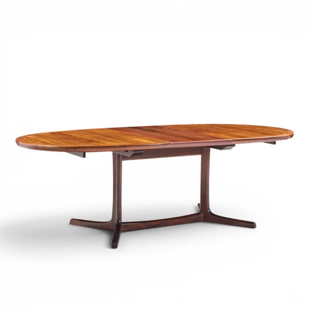 Dyrlund Style Mid Century Danish Rosewood Expanding Dining Table With 2 Leaves For Sale - Image 9 of 13