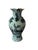 Celadon Hand-Painted Antique Chinese Blue Celadon Ceramic Vase With Figures, Turtles For Sale - Image 8 of 11