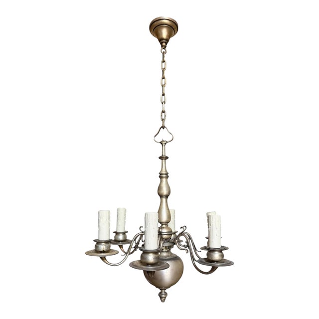 Vintage Silverplate Georgian Chandelier For Sale