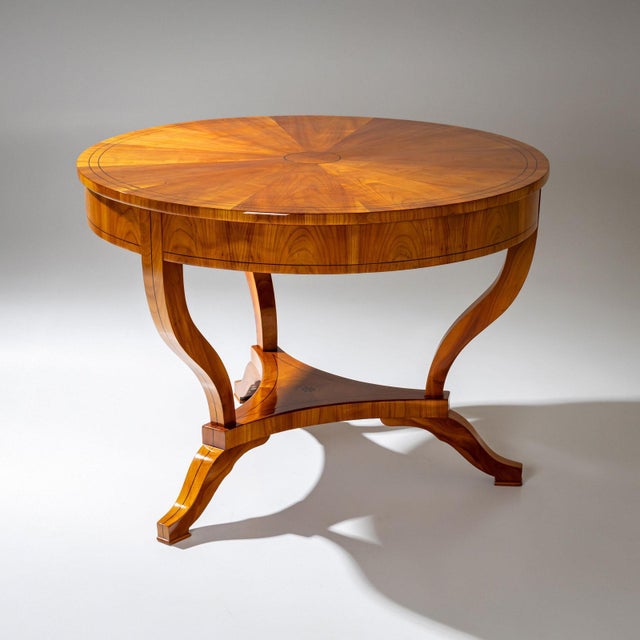 Early 19th Century 19th Century Biedermeier Cherrywood Center Table, Germany For Sale - Image 5 of 10