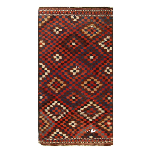 Vintage Red Turkish Hand Woven Kilim 6'4'' X 12'1'' For Sale - Image 4 of 4