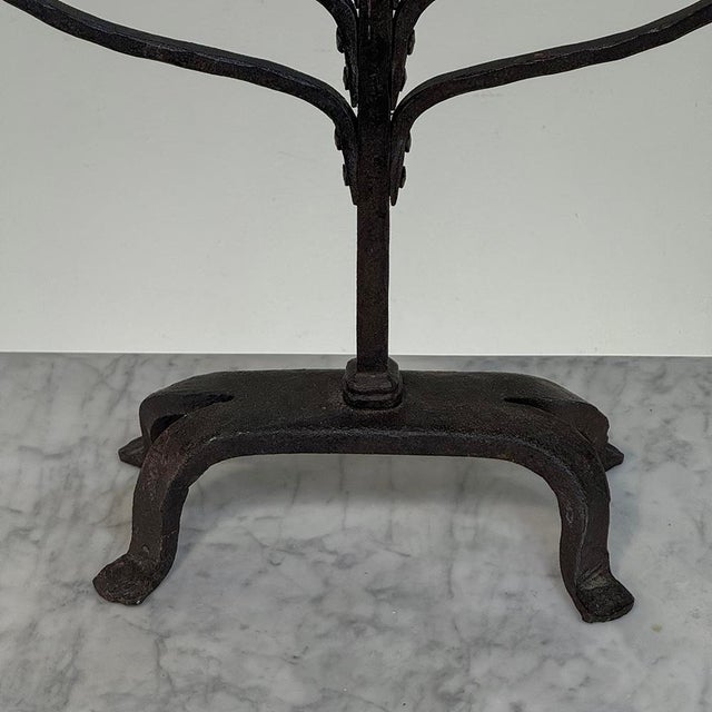 Mid-Century French Brutalist Hand-Forged Iron Seven-Light Candelabrum For Sale - Image 13 of 16