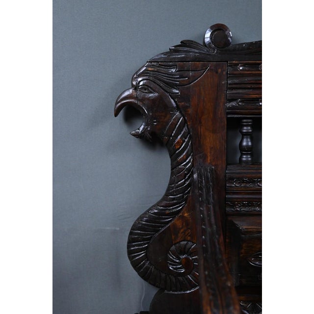 Neo-Gothic Style Storage Bench in Oak For Sale - Image 10 of 18