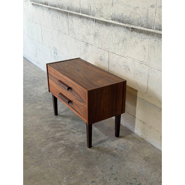 Rosewood Small Dresser Wooden Nightstand Compact Dresser Mid-Century Modern 1960s For Sale - Image 9 of 12