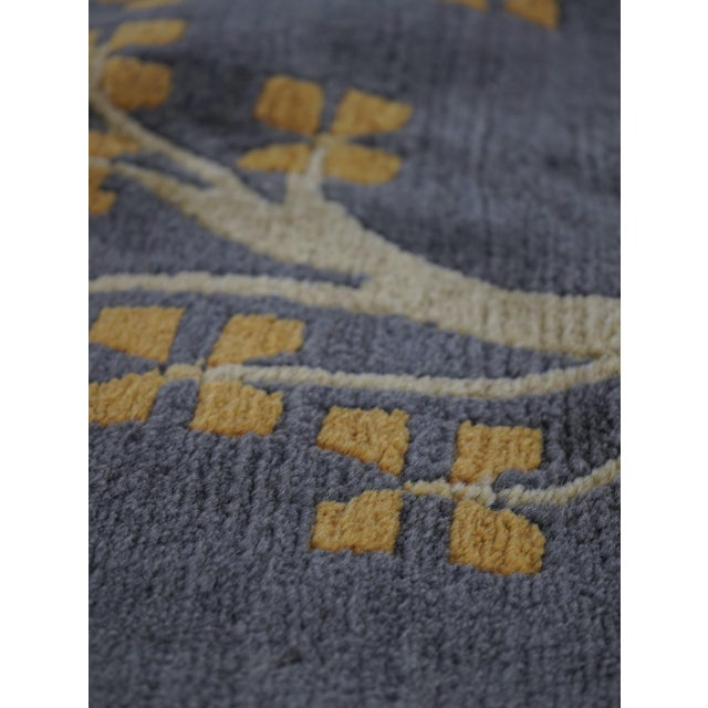 Blue Masterloom Approx. 9x13 Hand Crafted Wool Rug For Sale - Image 8 of 13