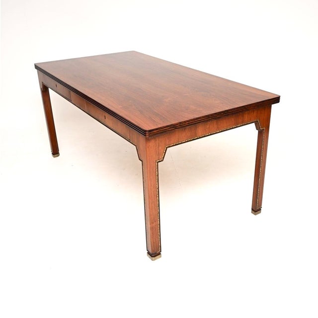 Vintage Danish Desk with Leather Trim, 1930s For Sale - Image 4 of 11