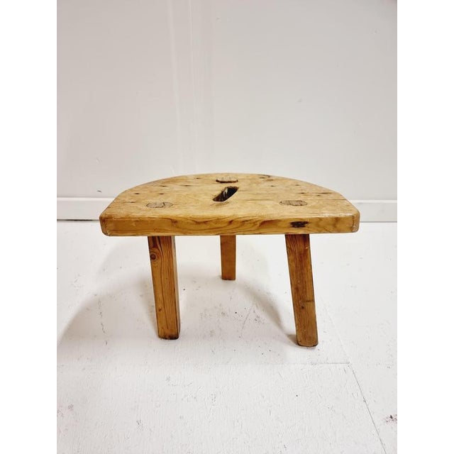 Swedish Folk Art Stool, 1948 For Sale - Image 4 of 7