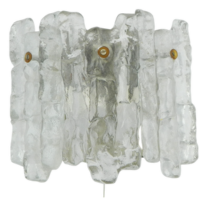Vintage Ice Glass Wall Light by J. T. Kalmar, Vienna, Austria, 1970s