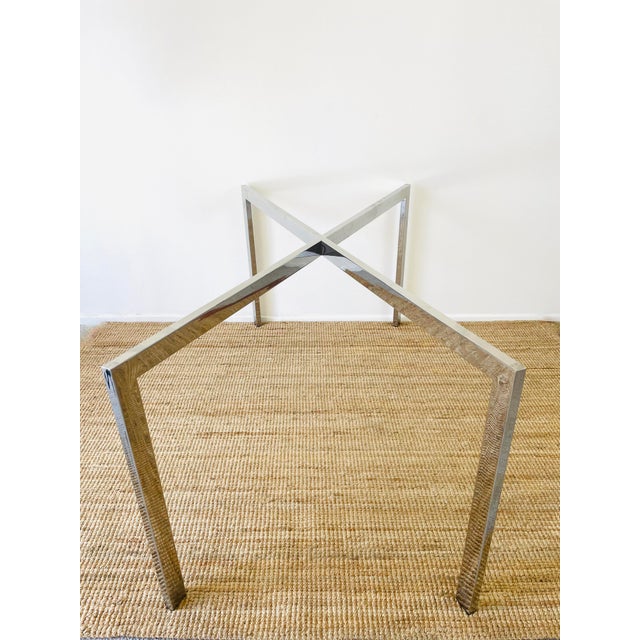 Chrome Vintage 1970s Milo Baughman Style Chrome X Base Mid Century Modern Chrome Dining Table Base For Sale - Image 8 of 10
