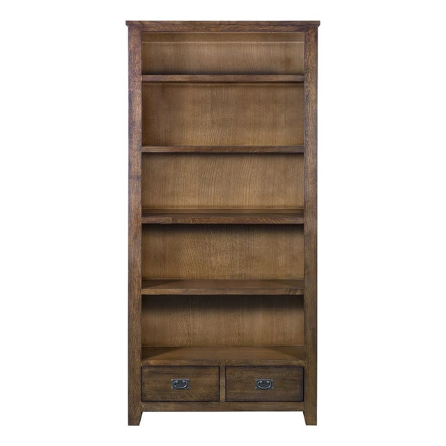 Mission Open Shelf Bookcase - Walnut For Sale