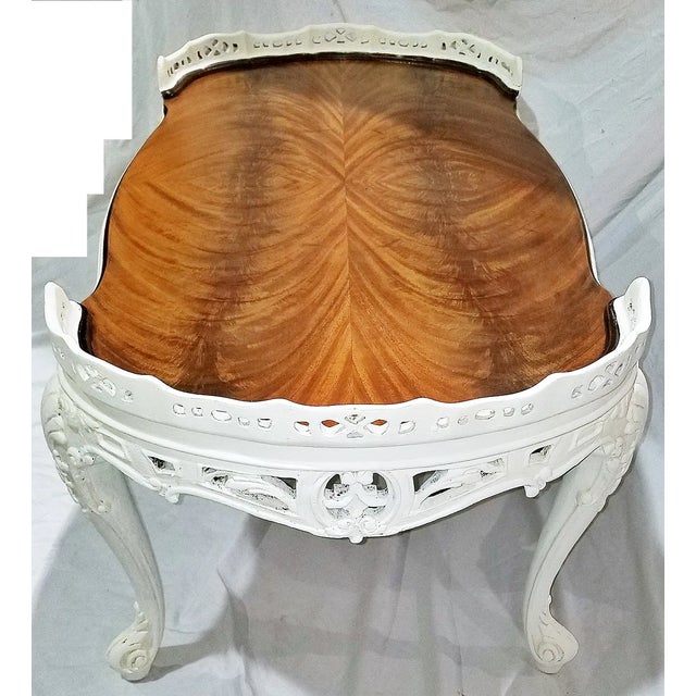 Wood Carved and Painted 1920s Mahogany Coffee Table For Sale - Image 7 of 10