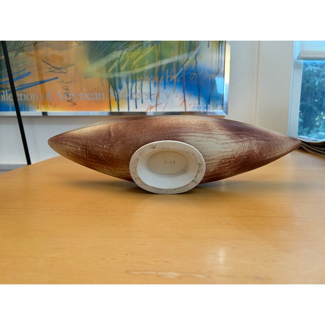 Vintage Canoe Shape Ikebana Vase With Footed Base For Sale In San Francisco - Image 6 of 9