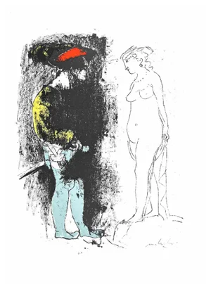 Carlo Mattioli, Knights Romance, Original Etching, 1970s