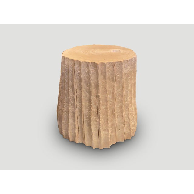 2010s Andrianna Shamaris Minimalist Bleached Teak Wood Side Table For Sale - Image 5 of 5