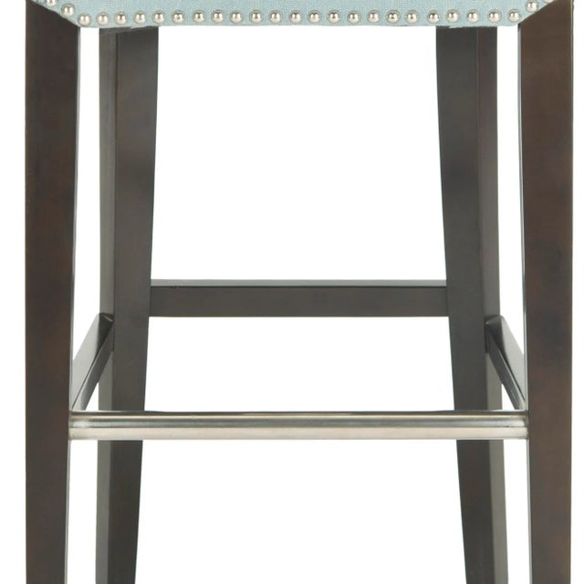Kelley Barstool in Sky Blue & Espresso For Sale - Image 4 of 7