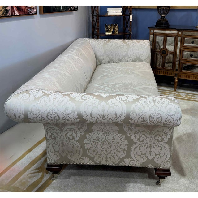 Ralph Lauren Heiress Sofa W/ Damask Upholstery For Sale In West Palm - Image 6 of 14