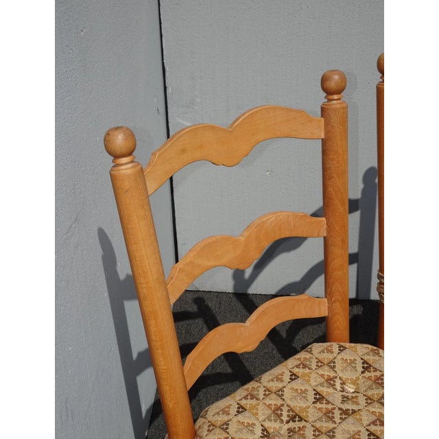 Textile Pair of Vintage French Country Rush Tan Side Chairs W Cushions For Sale - Image 7 of 13