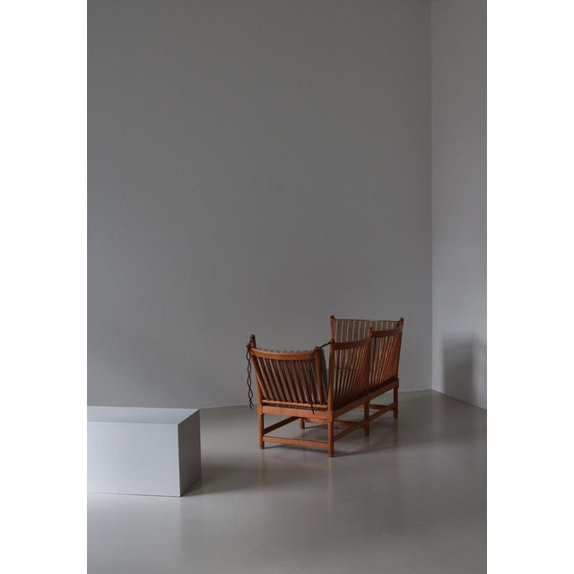 Danish Modern Spoke-Back Sofa by Børge Mogensen attributed to Fritz Hansen, 1963 For Sale - Image 3 of 18