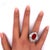 Exquisite craftsmanship. This fashion ring features a captivating coral, radiating vibrant red hues. Encircling the coral...