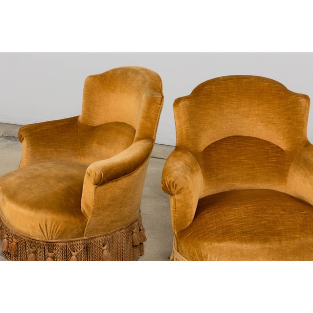 19th Century French Napoleon III Armchairs W/ Golden Ochre Mohair - A Pair For Sale - Image 17 of 18