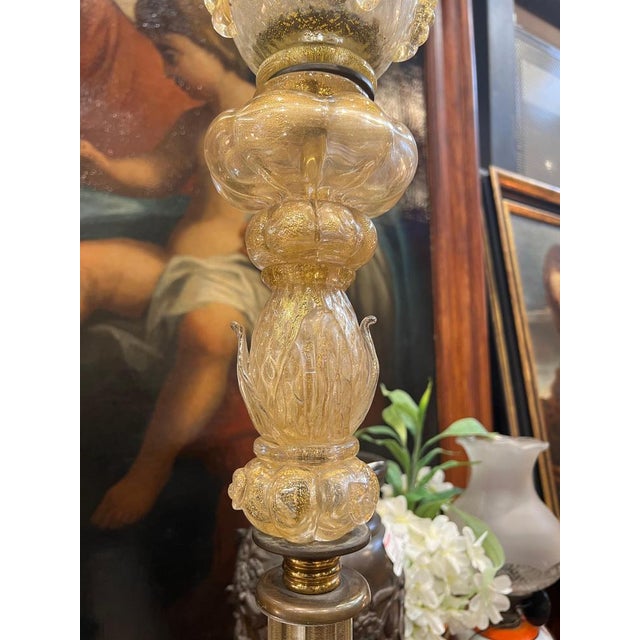 Floor Lamp in Gold and Murano Glass, 1960 For Sale - Image 8 of 16