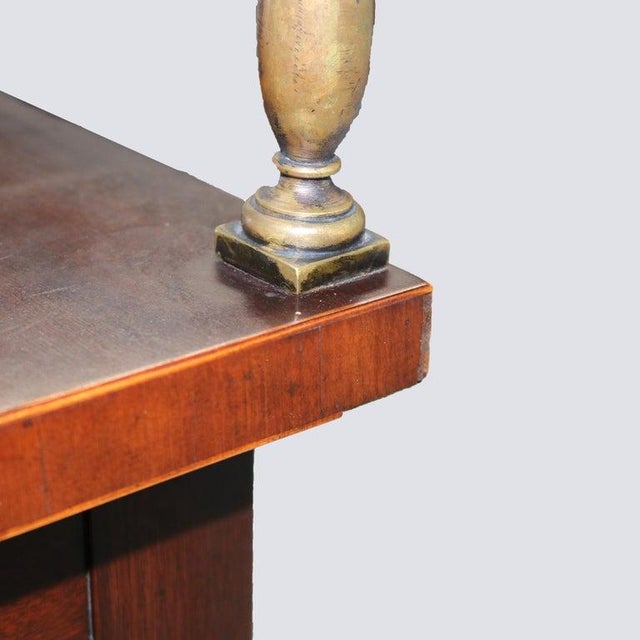 1920s Antique Baker Hepplewhite Style Mahogany Sideboard With Banding and Brass Rail For Sale - Image 17 of 18