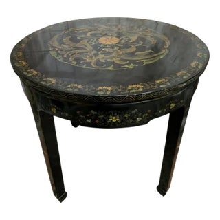 Asian Lacquered Side Table For Sale