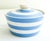 Handmade in England Striped Stonware Cornishware Teapot/Butter Dish For Sale - Image 9 of 9