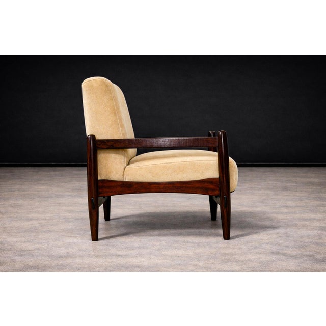 Michel Arnoult Armchair in Imbuia Wood & Mohair, Michel Arnoult, 1960s For Sale - Image 4 of 10