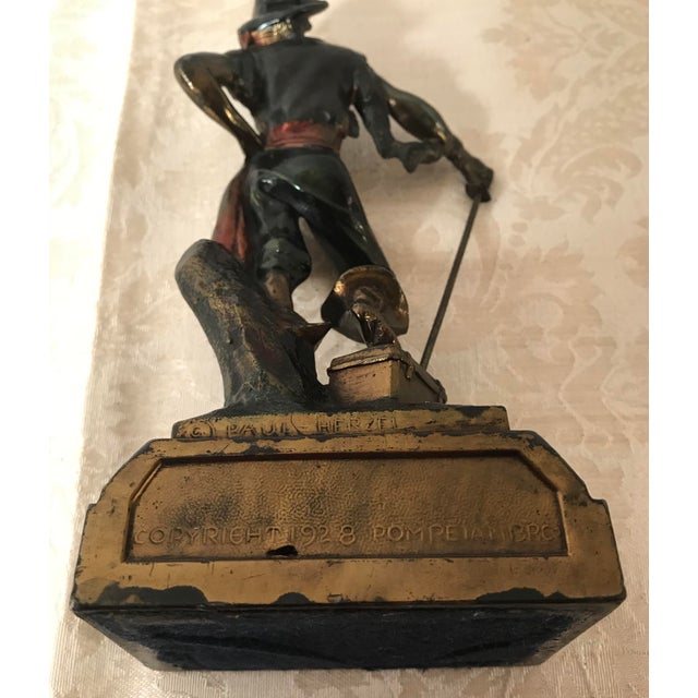 Paul Herzel Vintage Bronze Pirate Statue Chairish