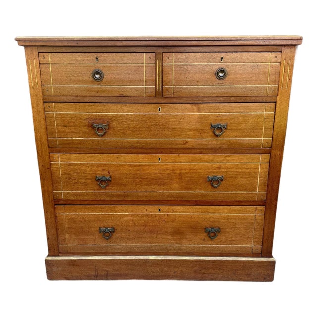 English Aesthetic Movement Walnut Chest of Drawers For Sale