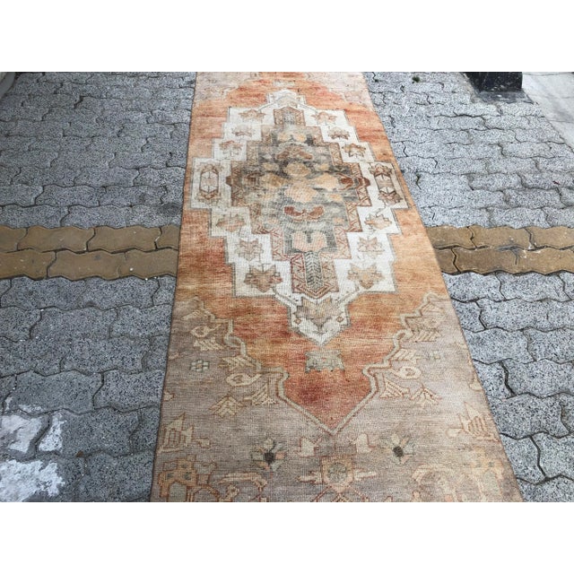 1960s 1960s Burnt Orange Hallway Runner Rug For Sale - Image 5 of 11